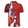 American Flag Christmas Bowling Ball and Pins Mens Polo Shirts - Hyperfavor