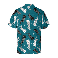 Seamless Pattern With Funny Cats Hawaiian Shirt - Hyperfavor