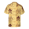 Skull Pirates Of The Ancient Sea Map Hawaiian Shirt - Hyperfavor