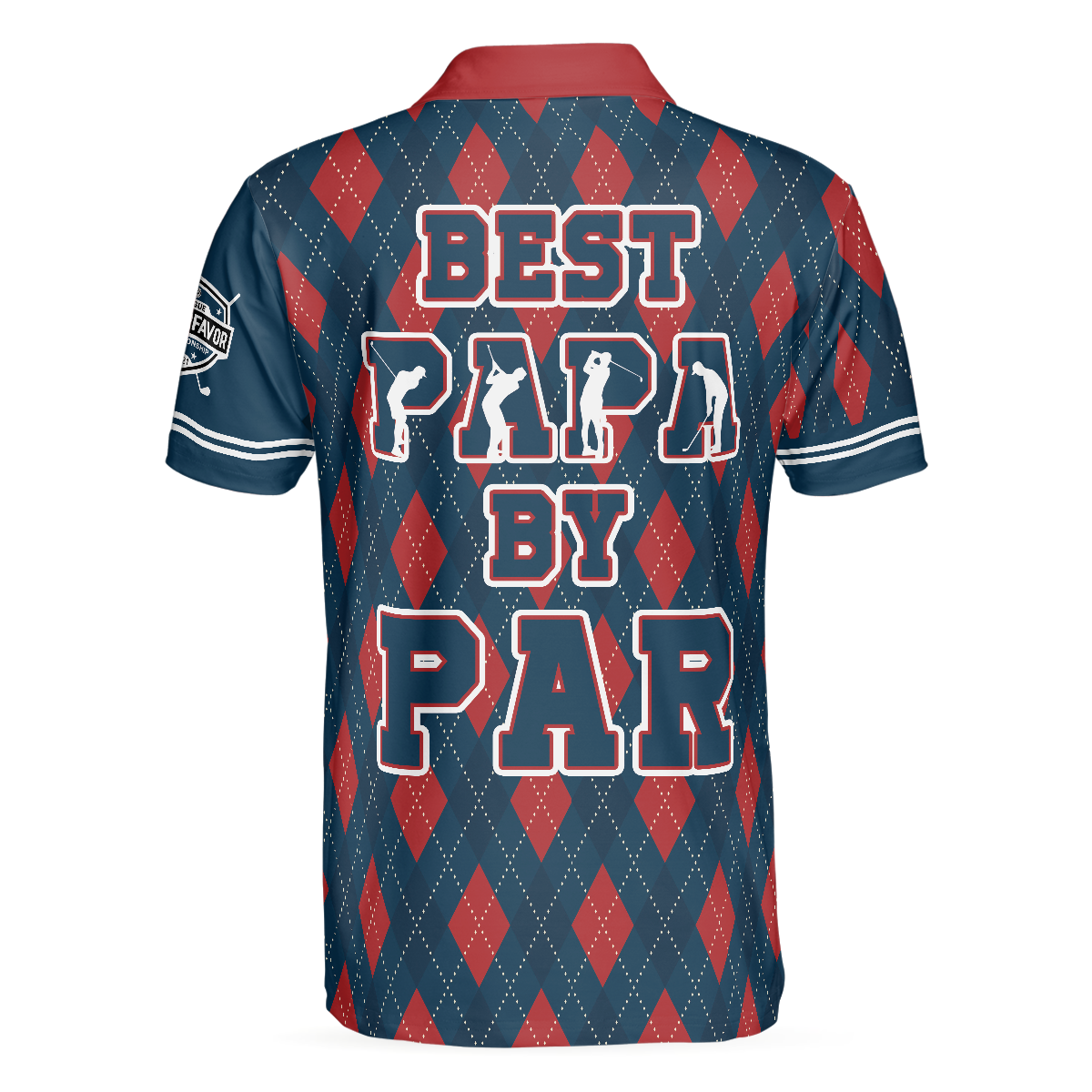 Best Papa By Par Argyle Pattern Custom Polo Shirt, Personalized Polo Shirt, Best Golf Shirt For Men - Hyperfavor