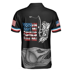 Woman Want Me Fishes Fear Me White Version Polo Shirt, Fish Skeleton Reaper American Flag Polo Shirt, Best Fishing Shirt For Men - Hyperfavor