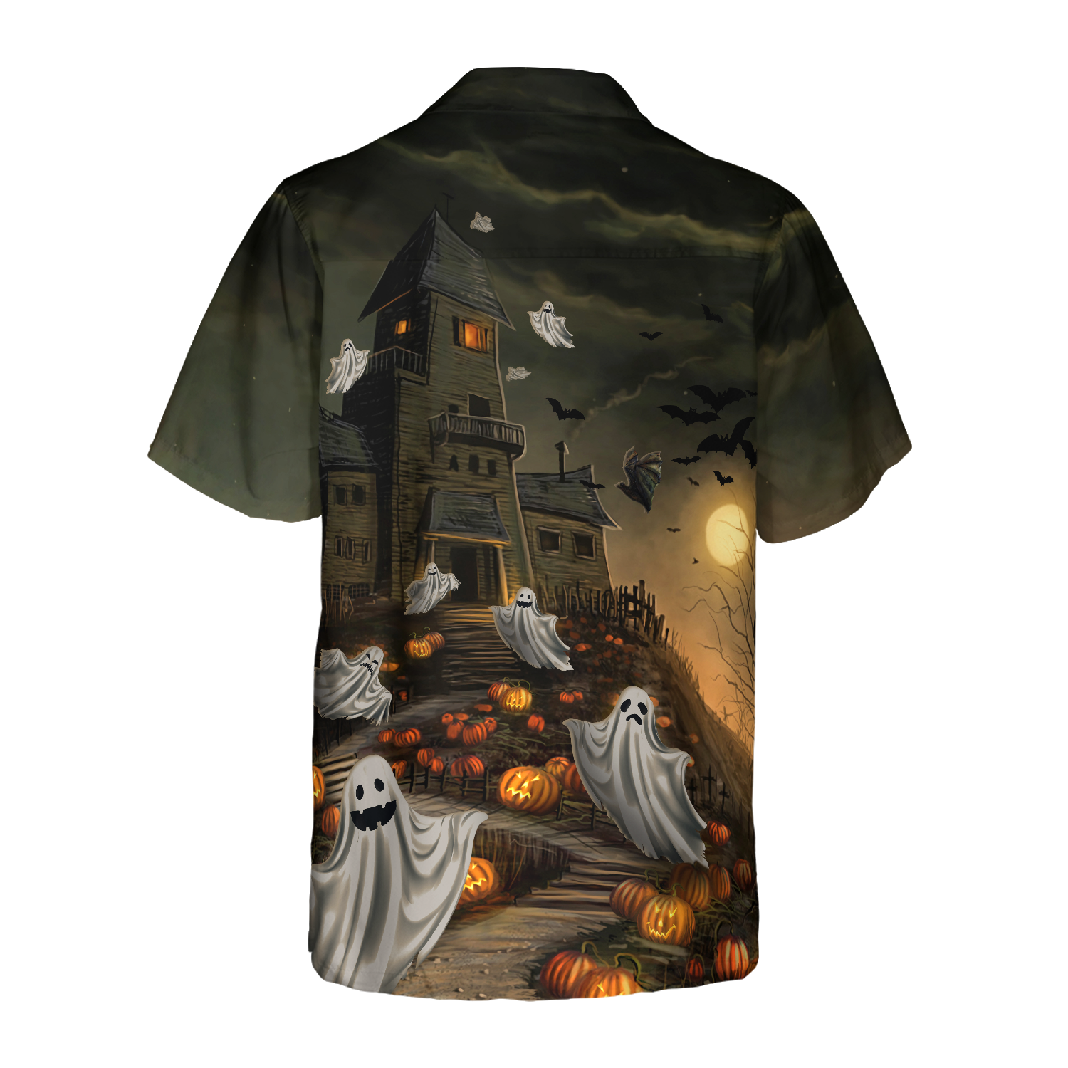 Haunted House For Ghost Halloween Hawaiian Shirt, Halloween Shirt For Men And Women - Hyperfavor