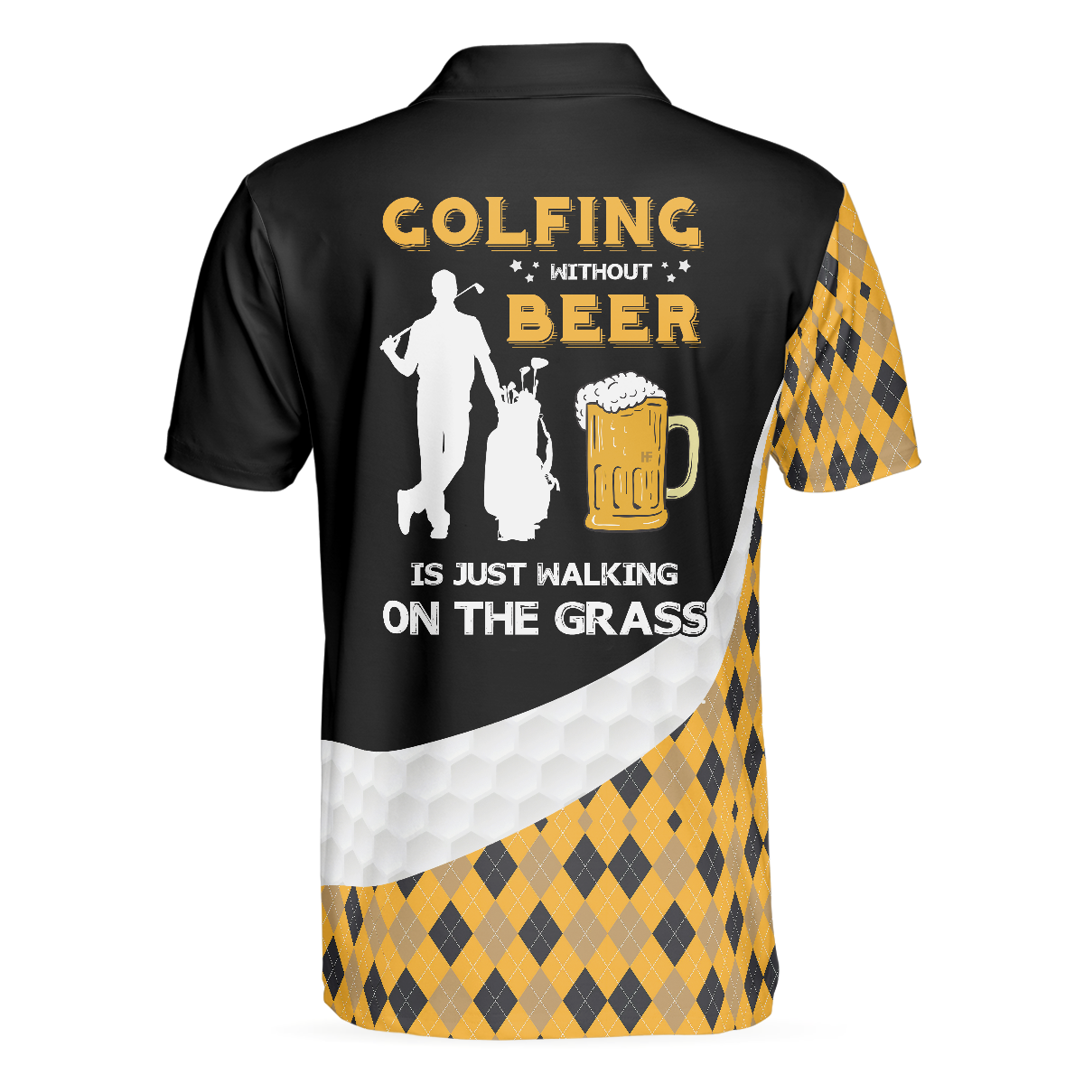 Golfing Without Beer Is Just Walking On The Grass Polo Shirt, Funny Golfing Shirt For Men, Golf Gift For Golfers - Hyperfavor