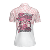 I Bowl Like A Girl Try To Keep Up Short Sleeve Woman Polo Shirt, White & Pink Women Bowling Shirt - Hyperfavor