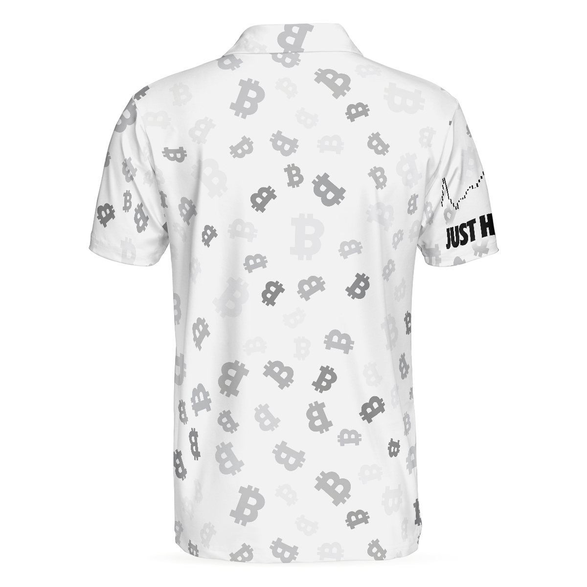 The Bitcoin Skull Polo Shirt, Black And White Skull Cryptocurrency Shirt, Bitcoin Short Sleeve Shirt Design - Hyperfavor