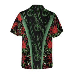 Hyperfavor Christmas Hawaiian Shirts, Chritmas Violin Music Pattern Shirt Short Sleeve, Christmas Shirt Idea Gift For Men And Women - Hyperfavor