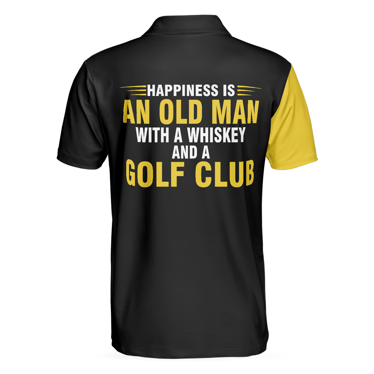 Happiness Is An Old Man With A Whiskey And A Golf Club Polo Shirt, Best Golf Shirt For Men - Hyperfavor