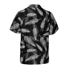 Raven Feather Pattern Goth Hawaiian Shirt - Hyperfavor