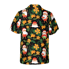 Hyperfavor Christmas Hawaiian Shirts, Santa Swimming Tropical Pattern Shirt Short Sleeve, Christmas Shirt Idea Gift For Men and Women - Hyperfavor