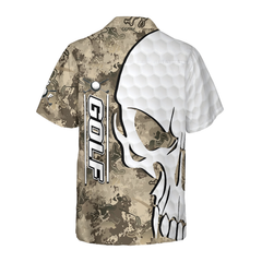 Golf And Skull Camo Pattern Hawaiian Shirt - Hyperfavor