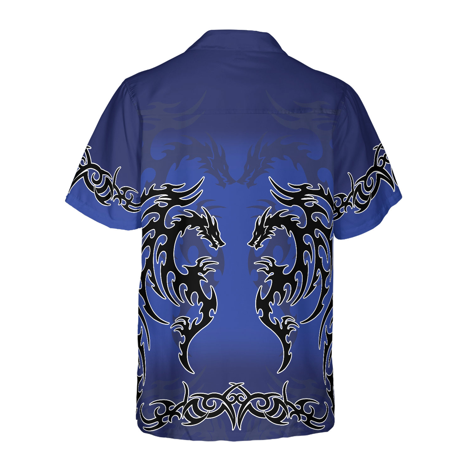 Blue Tribal Dragon Hawaiian Shirt - Hyperfavor