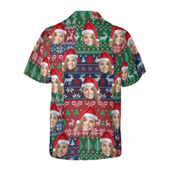 Funny Custom Face Christmas 02 Custom Hawaiian Shirt - Hyperfavor