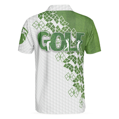 Elegant Golf In Green Golf Polo Shirt, White And Green Golf Shirt For Men, Unique Gift For Golfers - Hyperfavor