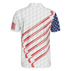 Golf American Flag Golf Club Skull Golf Polo Shirt, Ripped American Flag Polo Shirt, Patriotic Golf Shirt For Men - Hyperfavor