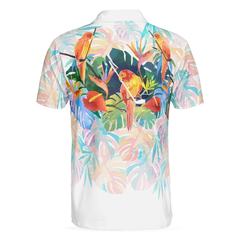 Tropical Parrots Golf Polo Shirt For Men - Hyperfavor