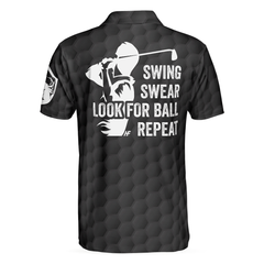 Skull Golf Polo Shirt, Black And White Skull Golf Shirt With Sayings, Best Golf Gift For Halloween - Hyperfavor