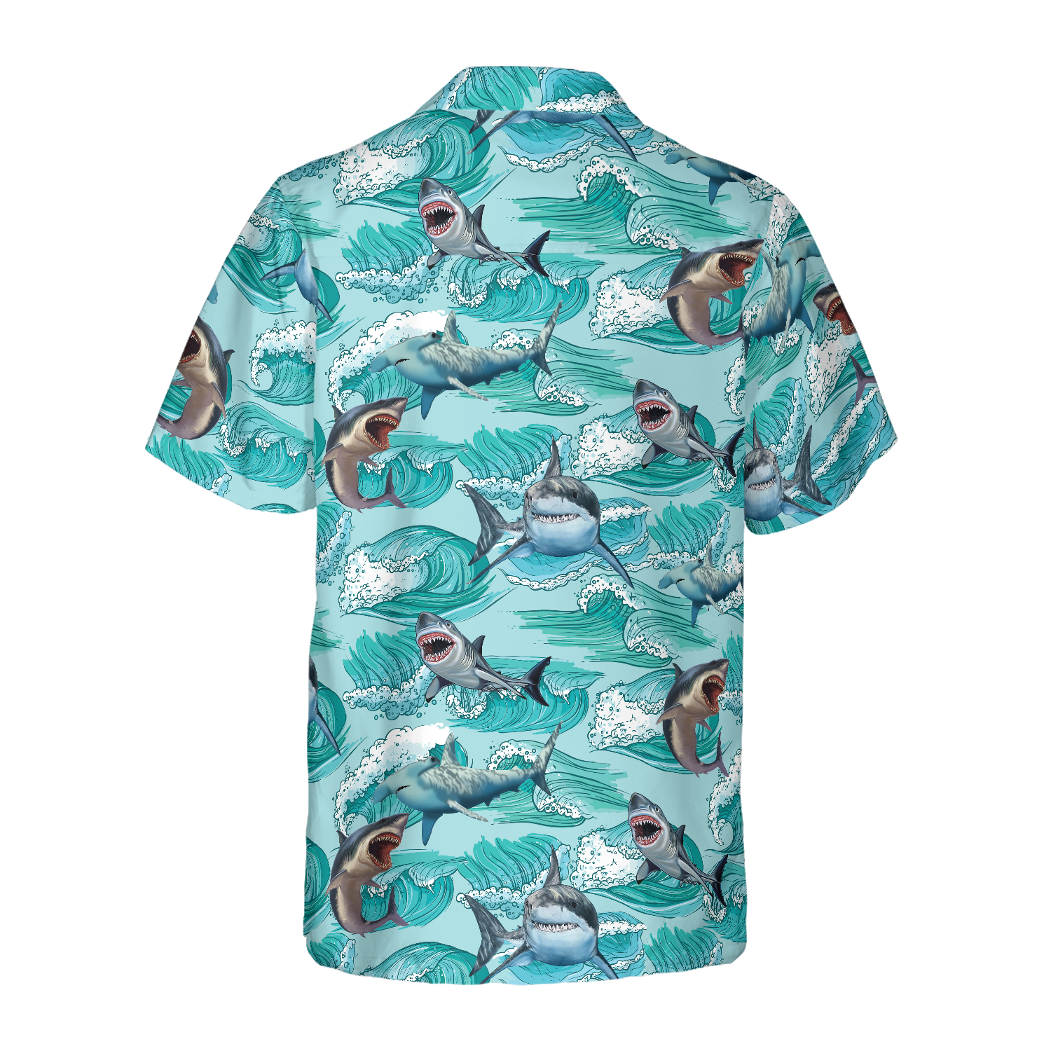 Sharks On Sea Waves Hawaiian Shirt - Hyperfavor