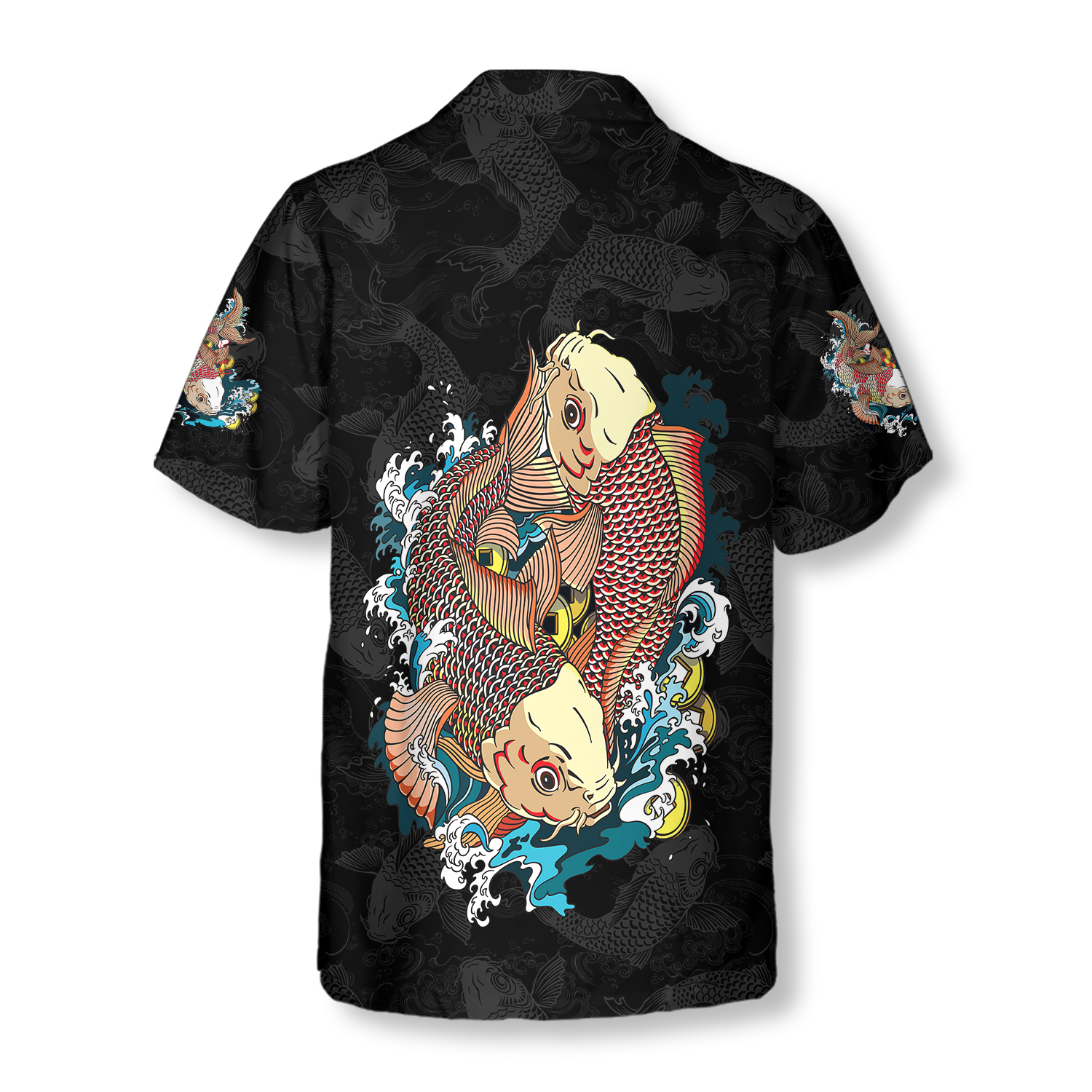 Japanese Carp Koi Gold Fishes Hawaiian Shirt - Hyperfavor