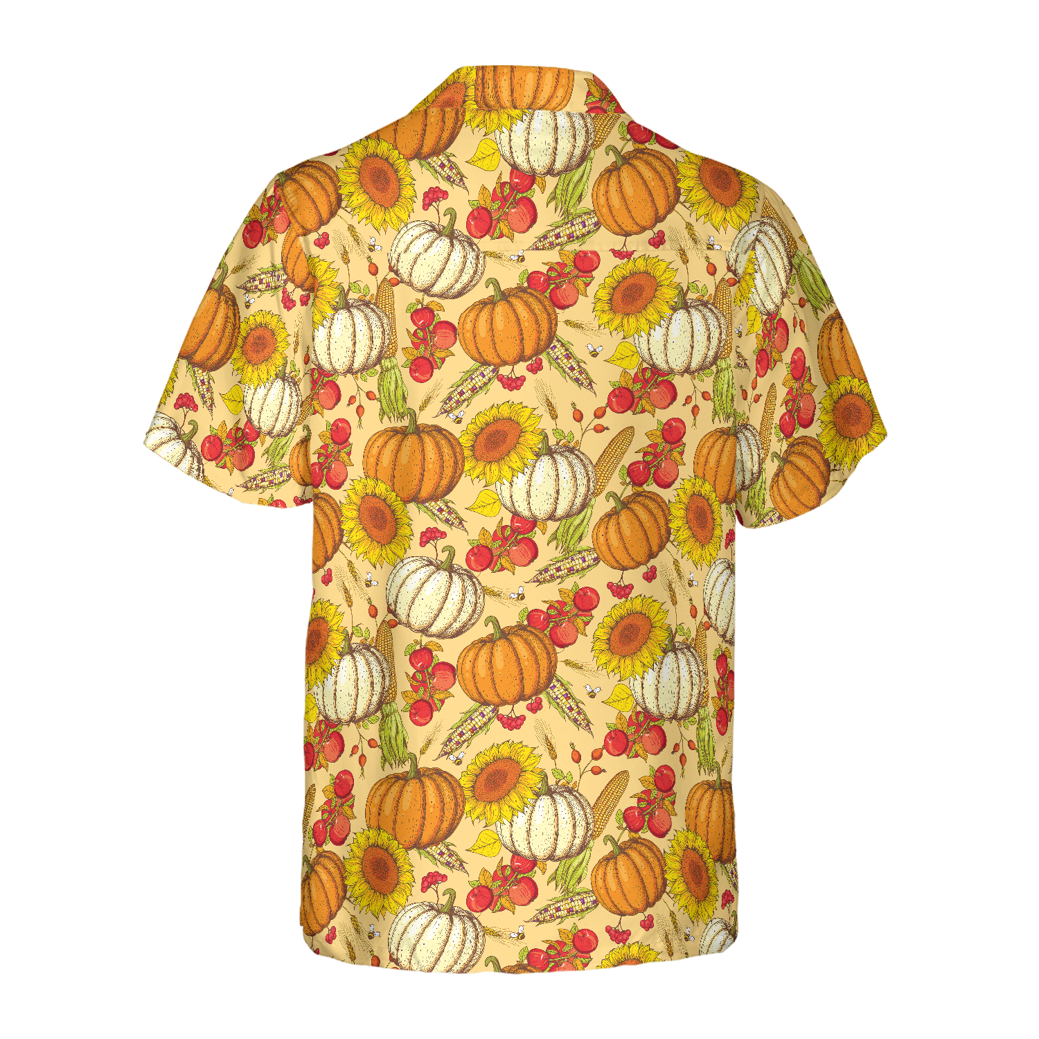 Colorful Hand Drawn Thanksgiving Pattern Hawaiian Shirt - Hyperfavor