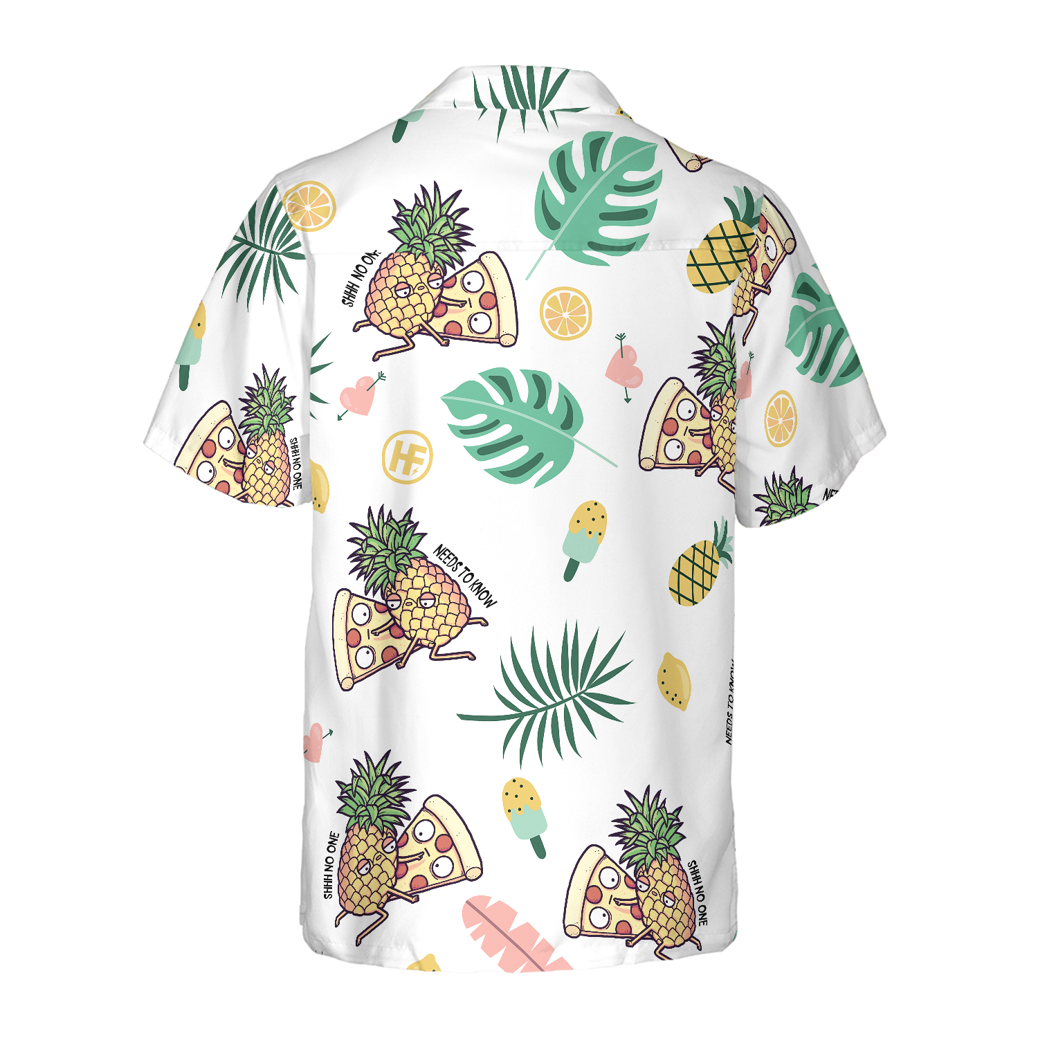 Cartoon Pizza Pineapple Hawaiian Shirt - Hyperfavor