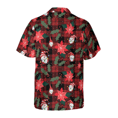 Hyperfavor Christmas Hawaiian Shirts, Gnomes With Red Plaid Pattern Shirt Short Sleeve, Christmas Shirt Idea Gift For Men And Women - Hyperfavor