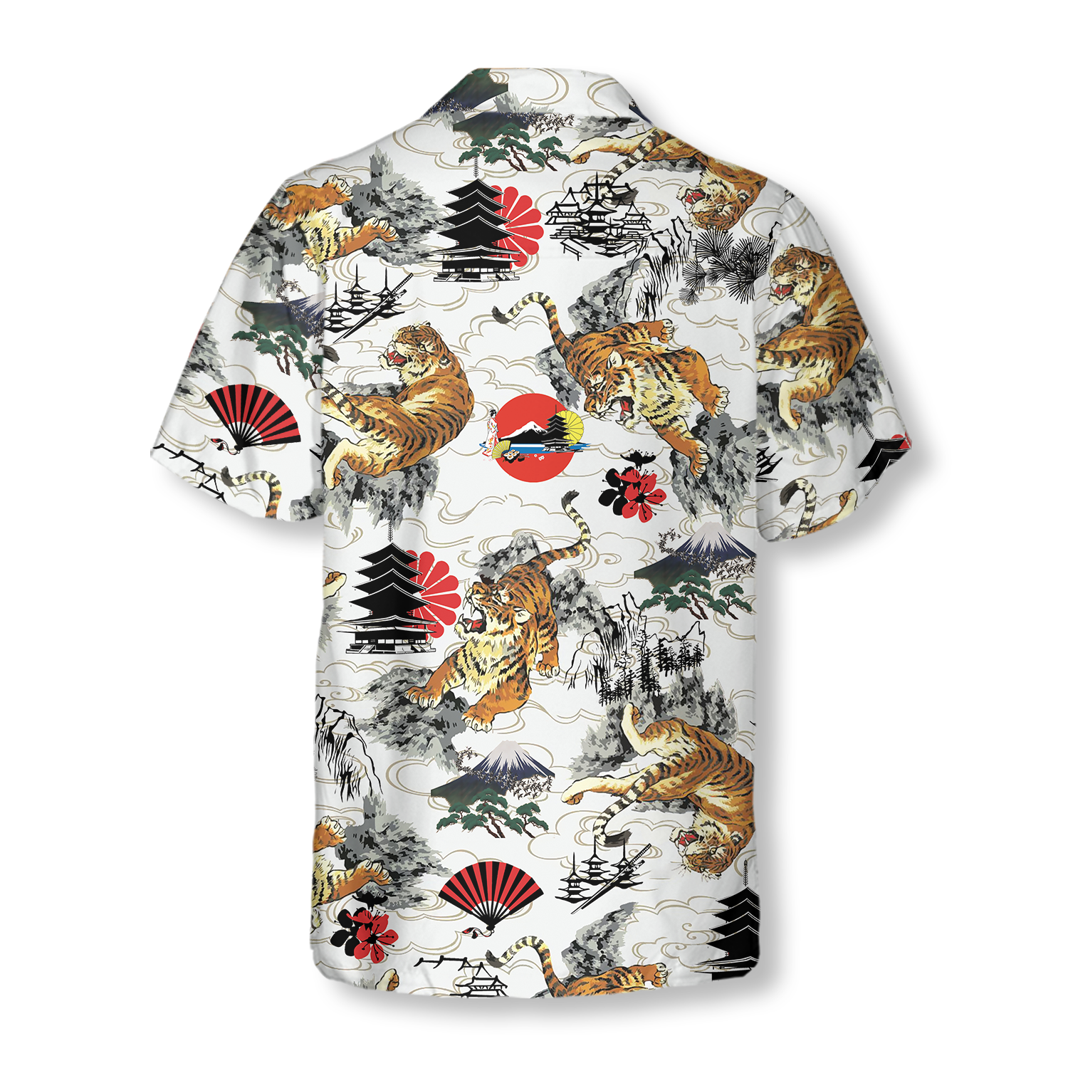 Detroit Tigers Hibiscus Seamless Pattern 3D All Over Print Hawaiian Shirt  Gift For Tigers Fans - Freedomdesign