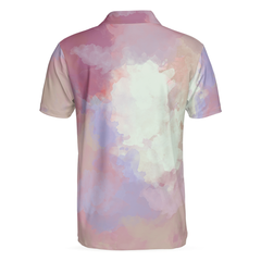 Cycling Polo Shirt, Tie Dye Pink Cycling Shirt For Bikers, Best Cycling Themed Polo Shirt For Adults - Hyperfavor