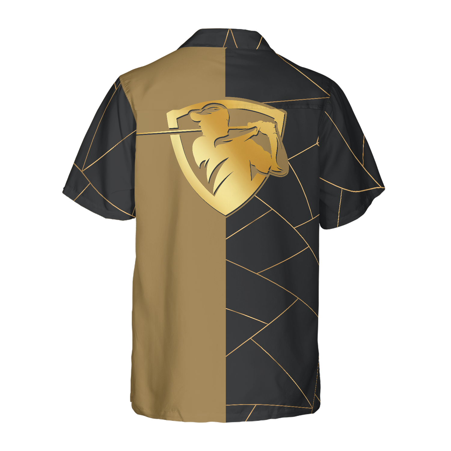 Personalized Golden Lines Golf Custom Hawaiian Shirt - Hyperfavor