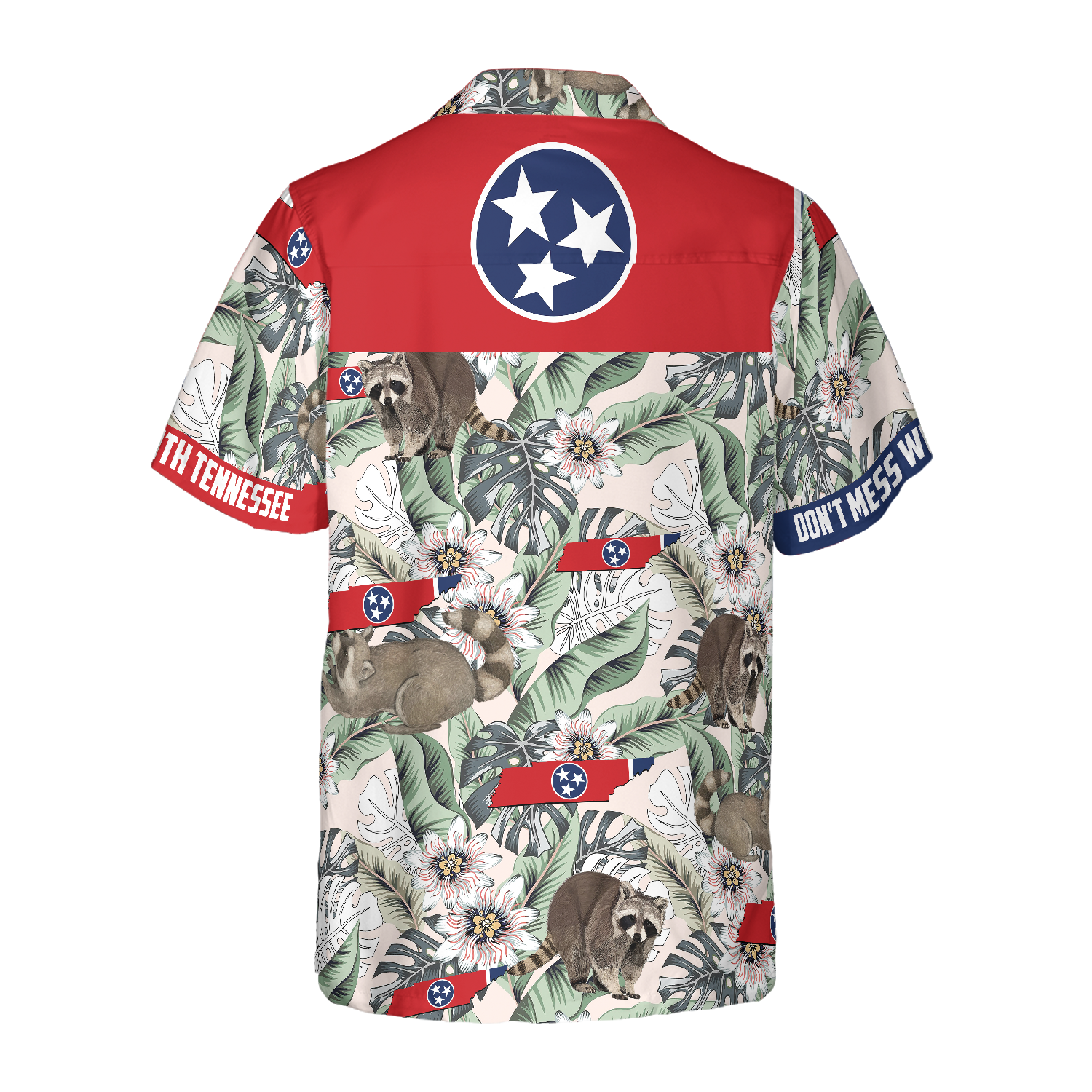 Tennessee Raccoon And Passion Flowers Hawaiian Shirt - Hyperfavor