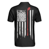 Golf Nation Short Sleeve Golf Polo Shirt, Black And White American Flag Polo Shirt, Patriotic Golf Shirt For Men - Hyperfavor