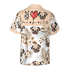 Personalized Peace Love Pug Custom Hawaiian Shirt - Hyperfavor