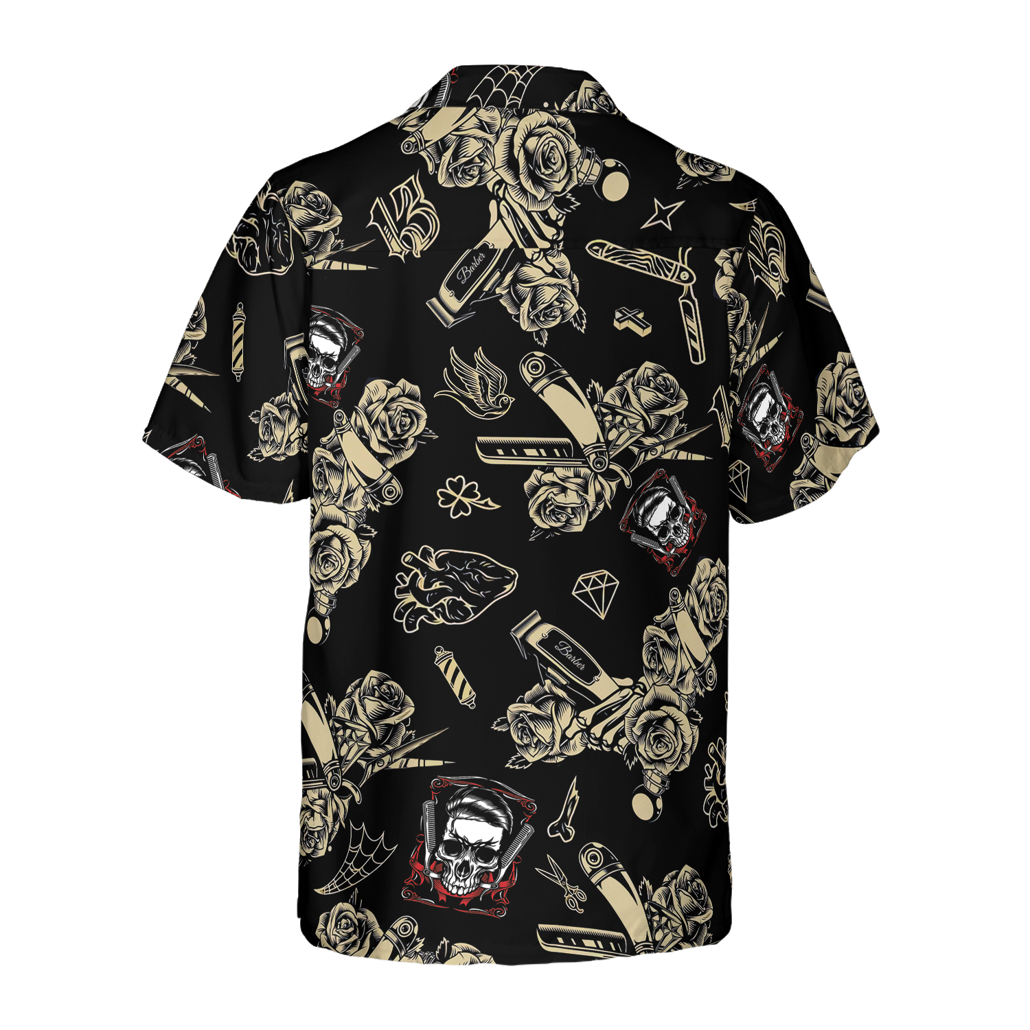 Barber Shop Skull Hawaiian Shirt - Hyperfavor