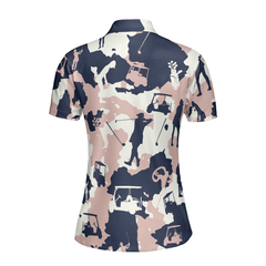 Golf Girl Camouflage V3 Short Sleeve Women Polo Shirt, Camo Golf Shirt For Ladies, Cool Golf Gift For Women - Hyperfavor