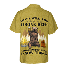 Camping Bear Drink Beer Hawaiian Shirt - Hyperfavor