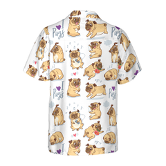 Cute Funny Pugs Shirt For Men Hawaiian Shirt - Hyperfavor