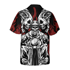 Skull Rider Motorcycle Hawaiian Shirt - Hyperfavor