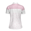 Pink Bowling Balls And Pins Pattern Bowling Short Sleeve Women Polo Shirt, White Bowling Polo Shirt For Ladies - Hyperfavor
