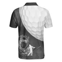 Golf Ball And Golfer With Smoke Golf Polo Shirt, Smoke Golf Player Polo Shirt, Best Golf Shirt For Men - Hyperfavor