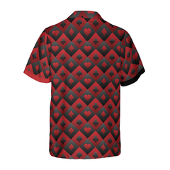 Casino Black And Red Pattern Hawaiian Shirt - Hyperfavor