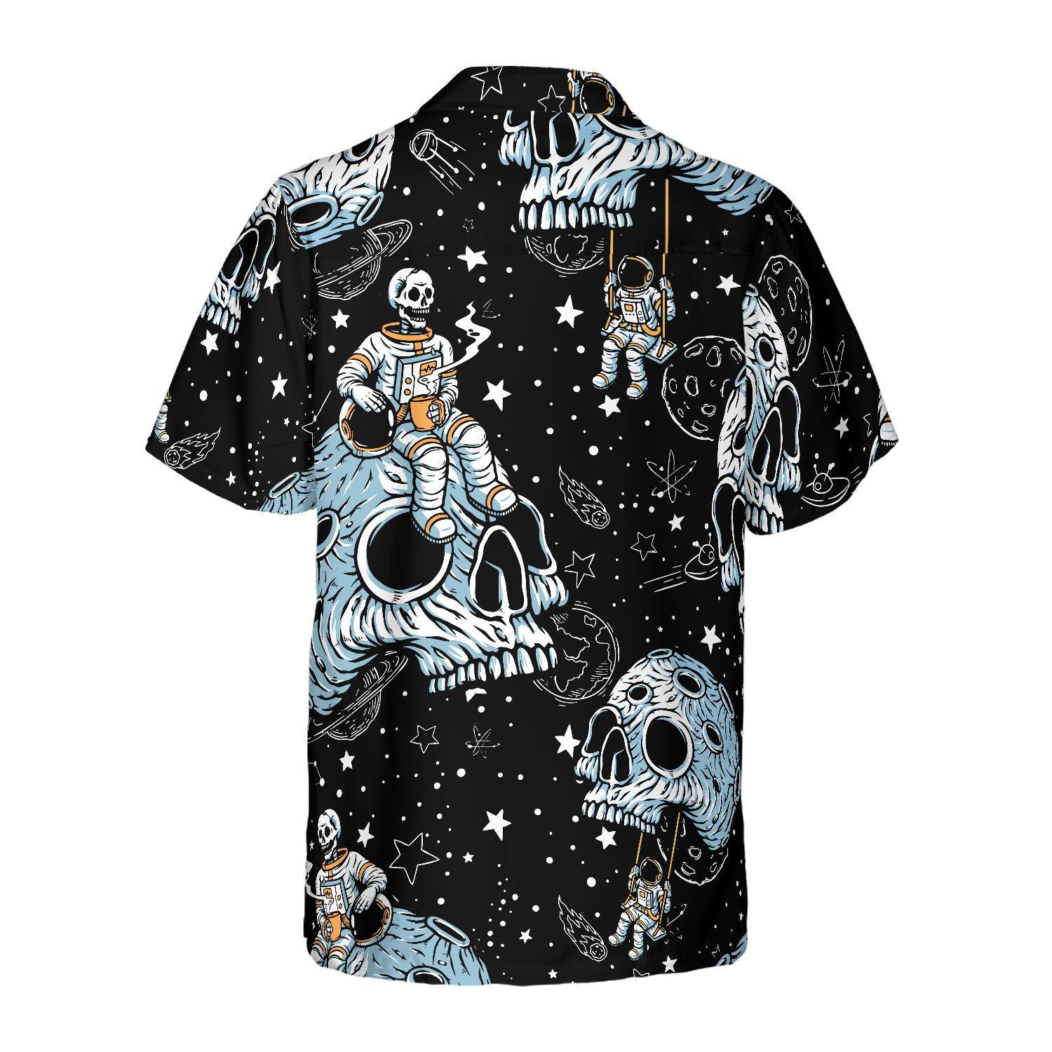 Lonely Skull Planet Outta Space Hawaiian Shirt - Hyperfavor