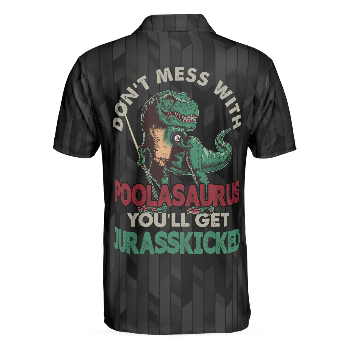 Poolasaurus Polo shirt, Black Billiards Shirt Design For Billiards Lovers, Cool Dinasour Polo Shirt - Hyperfavor