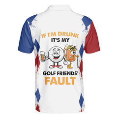 Golf If I'm Drunk Polo Shirt, Argyle Pattern Drinking Golf Polo Shirt For Men, Funny Golf Shirt With Sayings - Hyperfavor