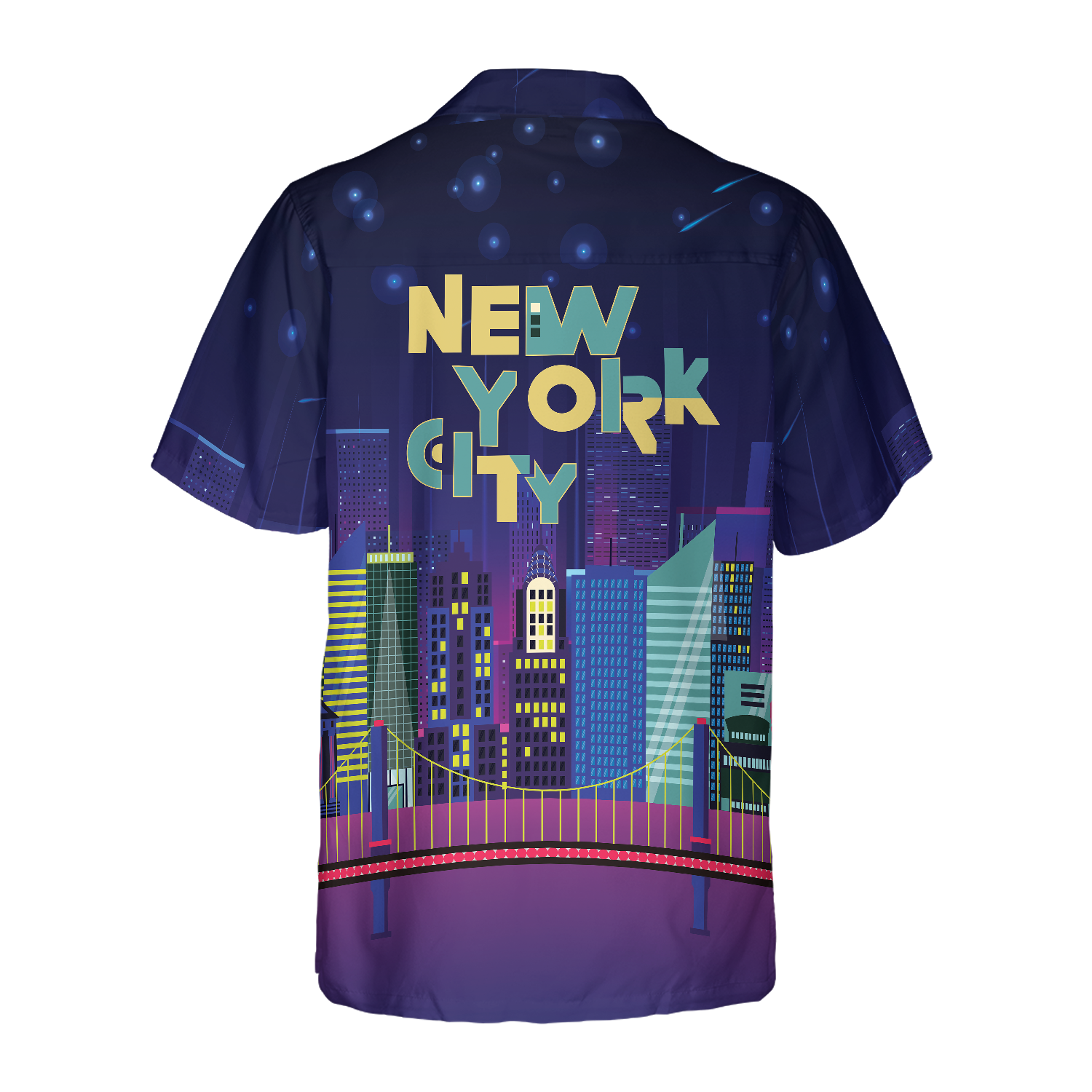 New York City By Night Hawaiian Shirt - Hyperfavor