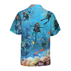 Under The Sea Scuba Diving Hawaiian Shirt - Hyperfavor