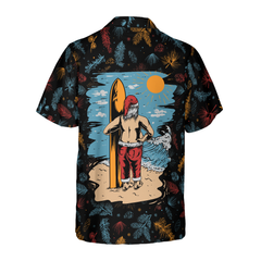 Hyperfavor Santa Beach Pattern 2 Hawaiian shirt, Christmas Shirts Short Sleeve Button Down Shirt For Men And Women - Hyperfavor