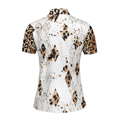 Watch Me Slay These Holes Panther Skin Pattern Short Sleeve Women Polo Shirt - Hyperfavor