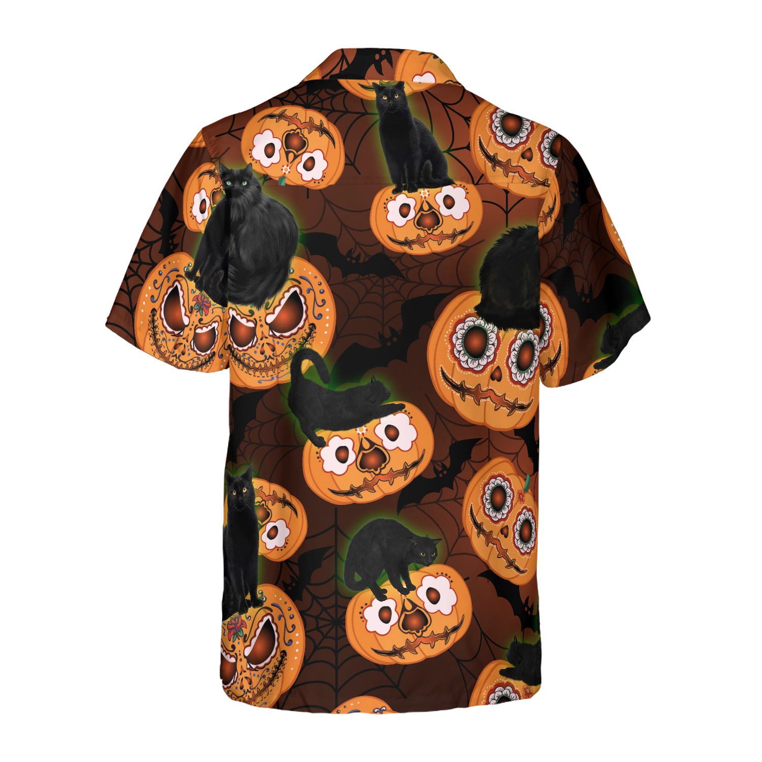 Black Cats Are Awesome For Halloween Hawaiian Shirt - Hyperfavor