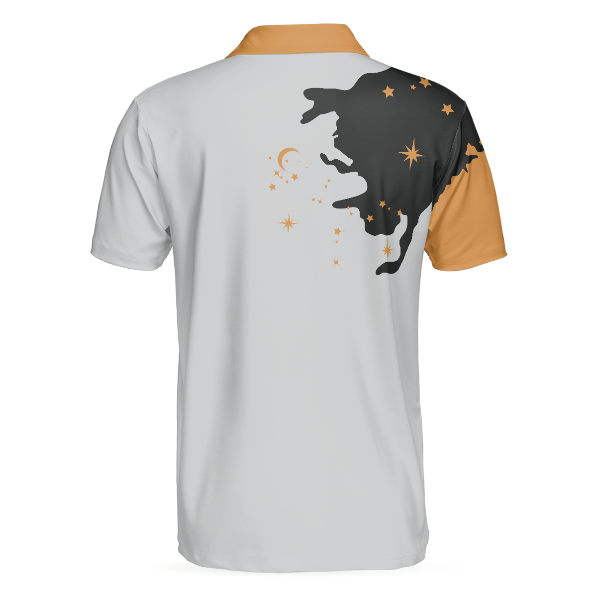 Bowling Astronaut in Space Short Sleeve Polo Shirt, White and Gold Bowling Shirt For Men - Hyperfavor