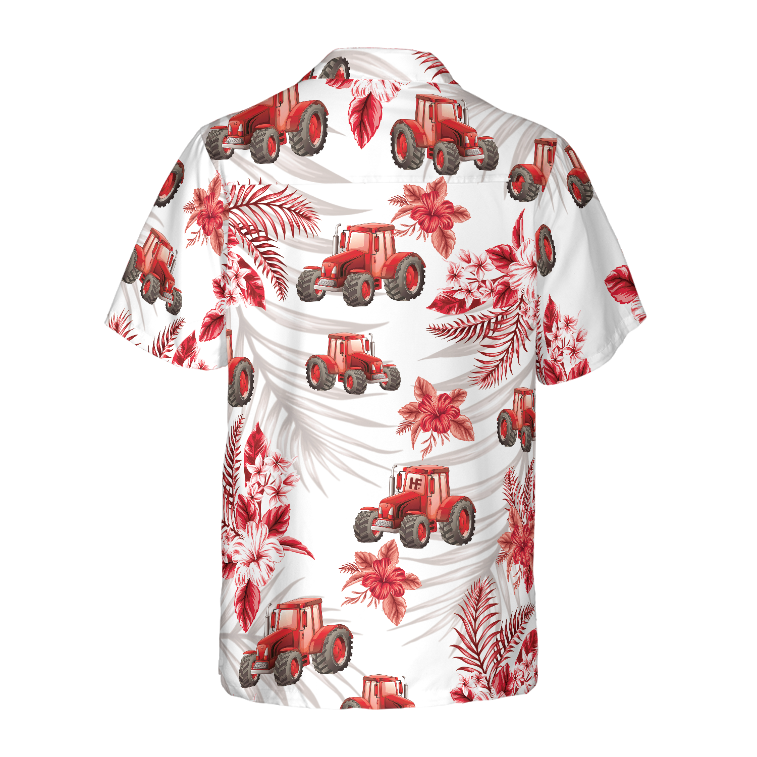 Tropical Red Tractor Hawaiian Shirt - Hyperfavor