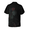 Artistic Gothic Skull With Flowers Goth Hawaiian Shirt, Black Hawaiian Shirt For Men - Hyperfavor